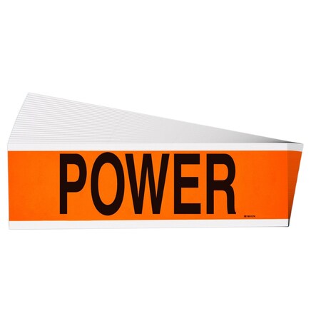 Brady Power Conduit and Voltage Lbls 2.25 in H x 9 in W BK on OR 25/PK 152342